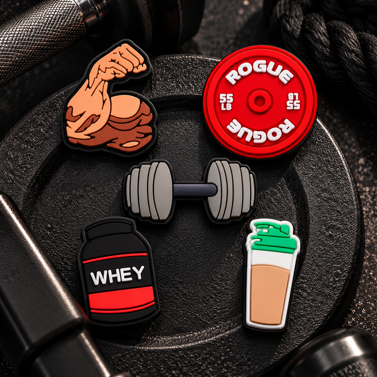 IronLift Keychain& 5pcsGym Charms